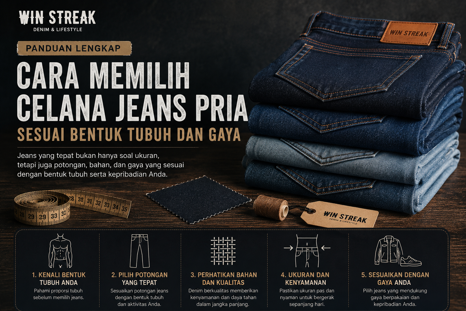 Panduan Lengkap Memilih Celana Jeans Pria Sesuai Bentuk Tubuh