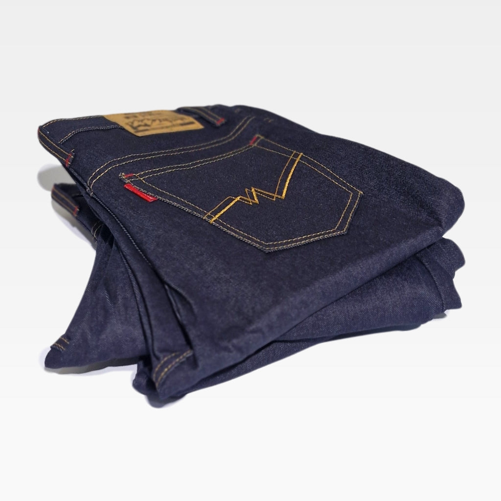 Celana Denim Selvedge Original Pria 15 oz Non Stretch Raw Blue Black Olympus Series WIN STREAK