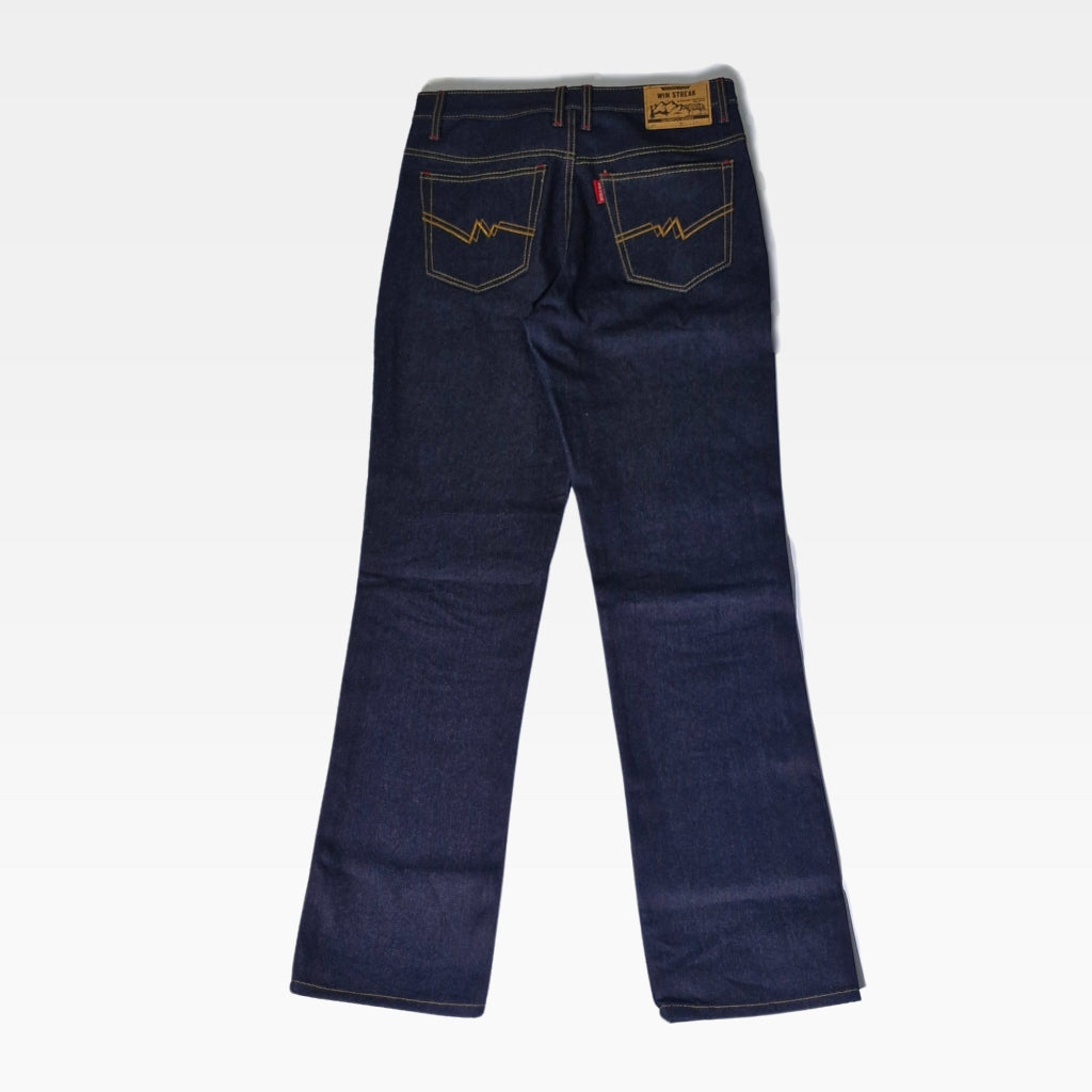 Celana Denim Selvedge Original Pria 15 oz Non Stretch Raw Blue Black Olympus Series WIN STREAK