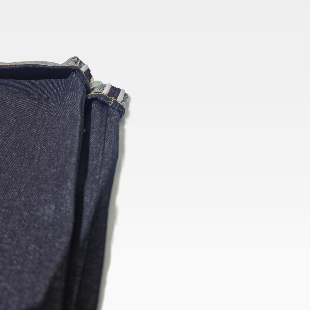 Celana Denim Selvedge Original Pria 15 oz Non Stretch Raw Blue Black Olympus Series WIN STREAK