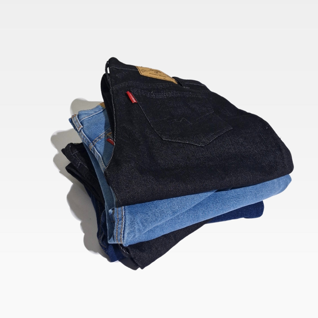 Celana Jeans Denim Pria Panjang 13.5oz Blue Wash Non Stretch Fit Reguler Sim Straight Pieoner Series