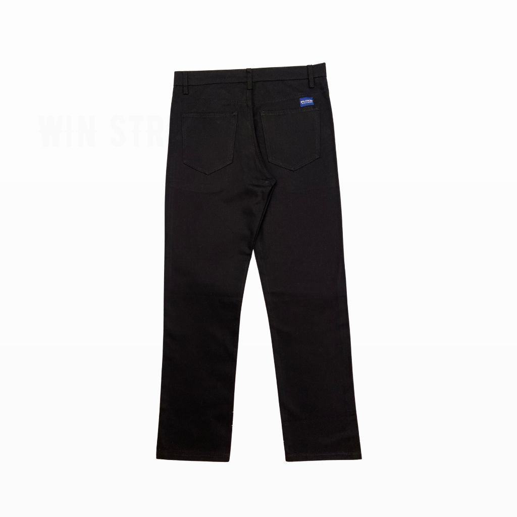 Celana Panjang Chino Pria Original Model Slim Straight Twill Combed Hitam Premium Casual Win Streak