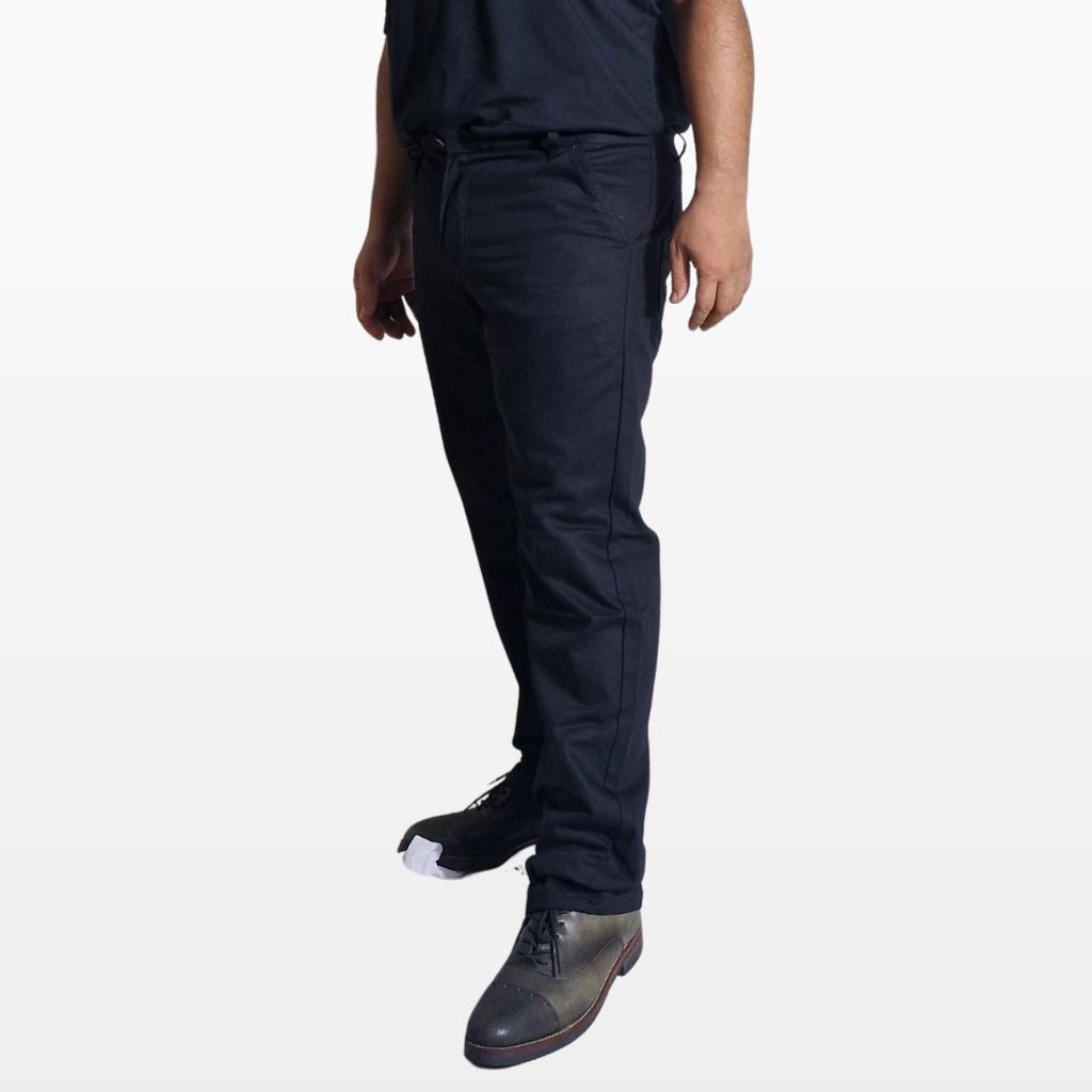 Celana Panjang Chino Pria Original Model Slim Straight Twill Combed Hitam Premium Casual Win Streak