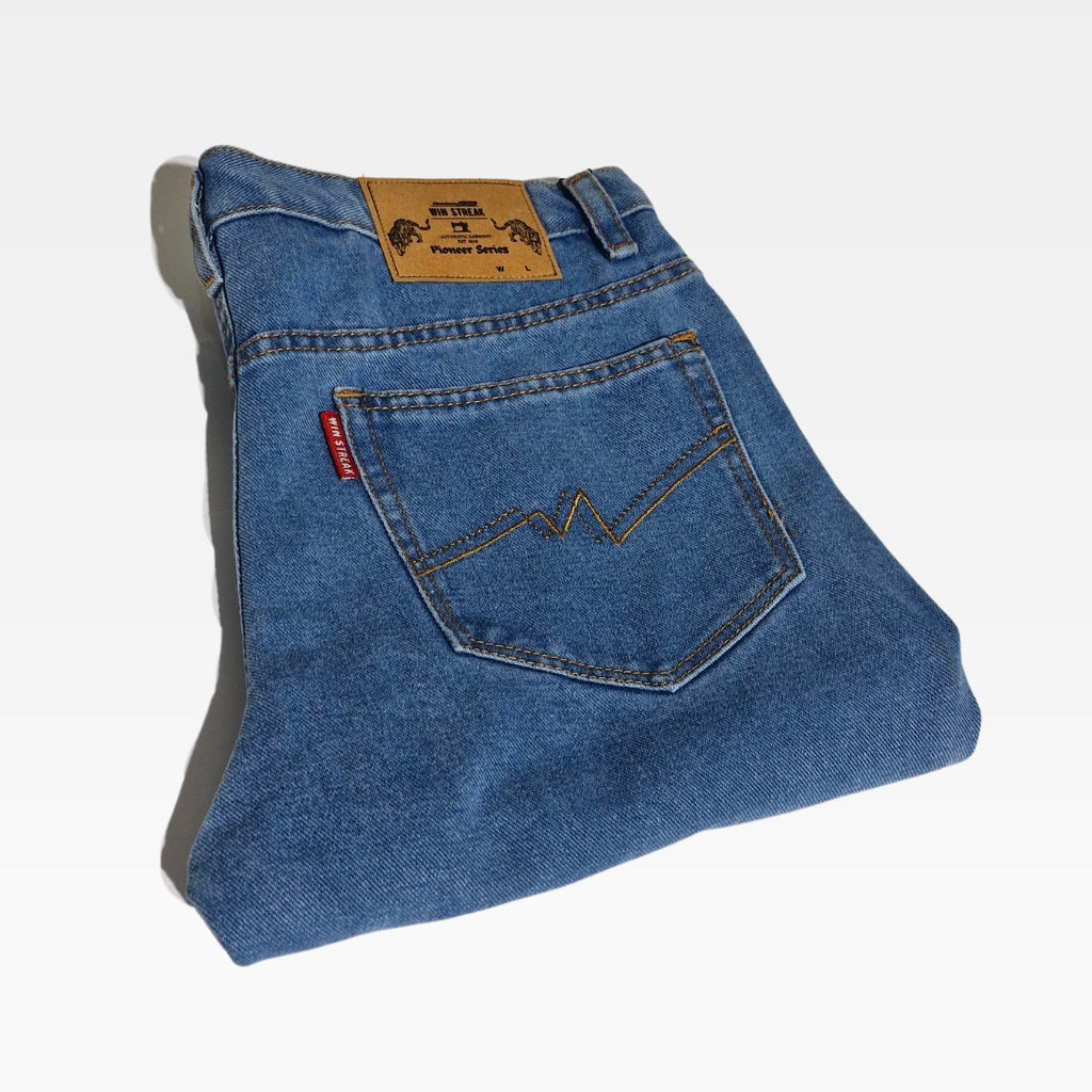 Celana Jeans Denim Pria Panjang 13.5oz Blue Wash Non Stretch Fit Reguler Sim Straight Pieoner Series