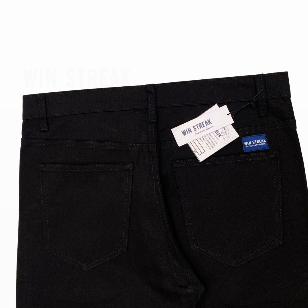 Celana Panjang Chino Pria Original Model Slim Straight Twill Combed Hitam Premium Casual Win Streak