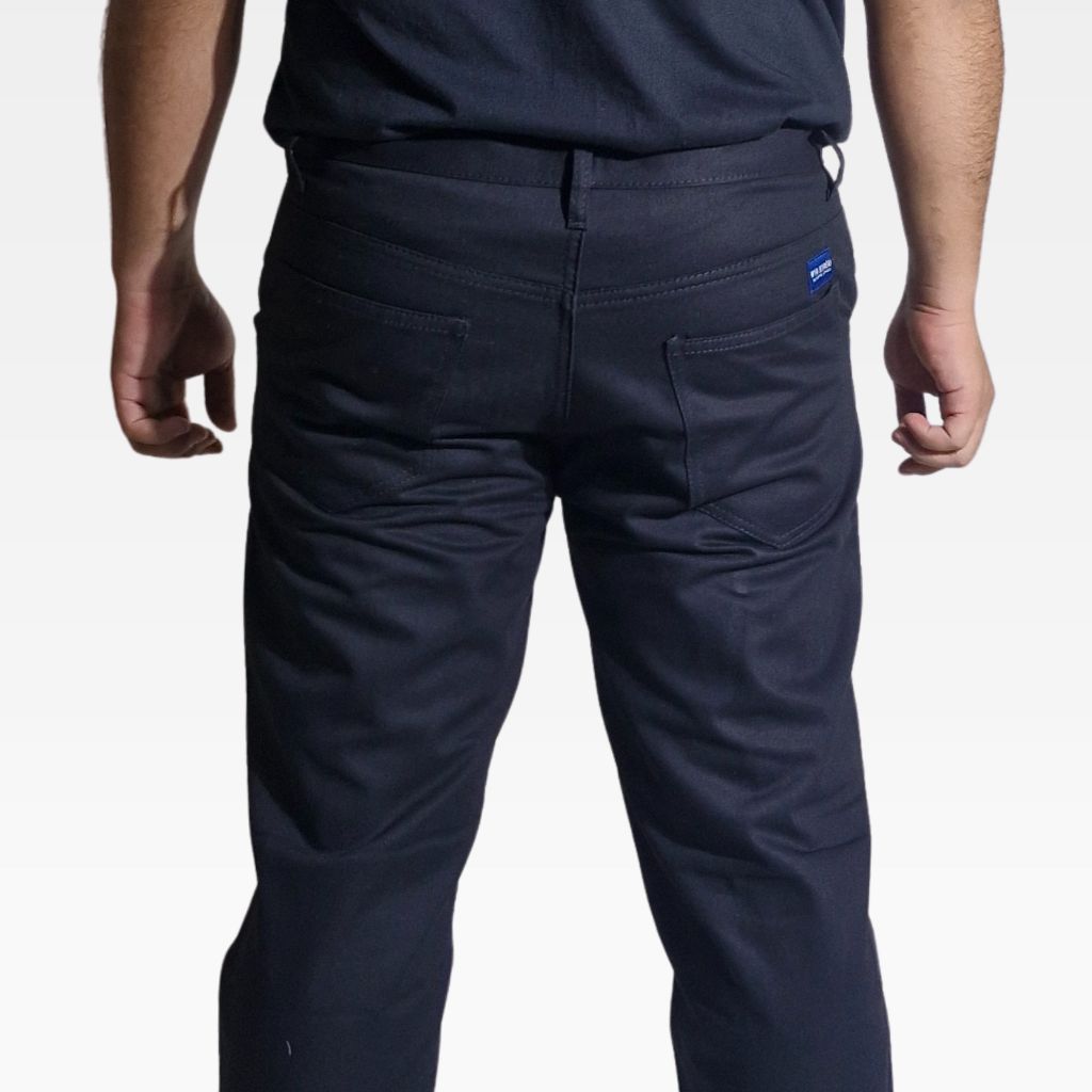 Celana Panjang Chino Pria Original Model Slim Straight Twill Combed Hitam Premium Casual Win Streak