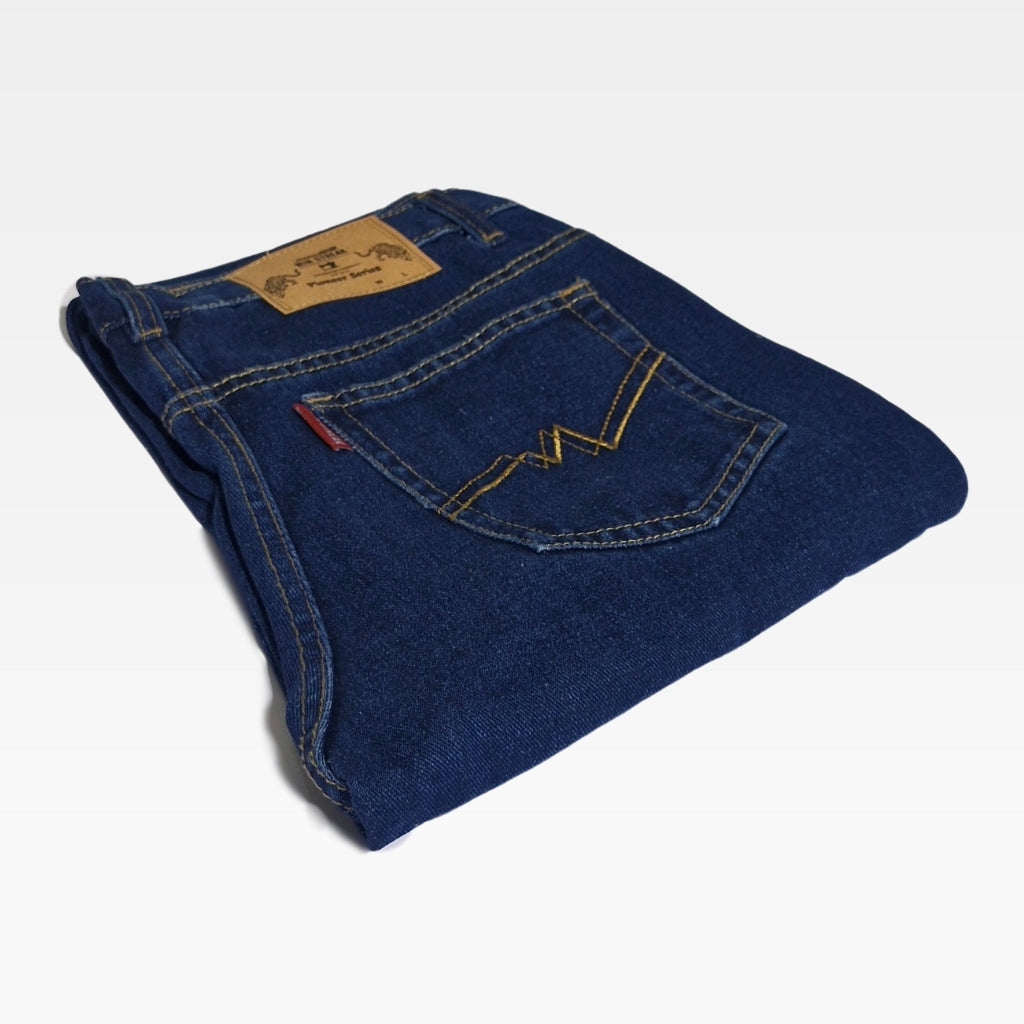Celana Jeans Denim Pria Panjang 13.5oz Blue Wash Non Stretch Fit Reguler Sim Straight Pieoner Series