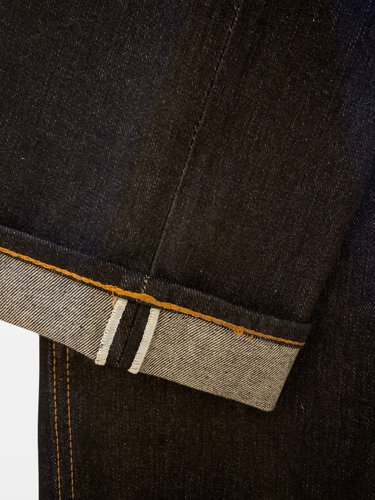 Celana Denim Selvedge Original Pria 15 oz Non Stretch Raw Blue Black Olympus Series WIN STREAK