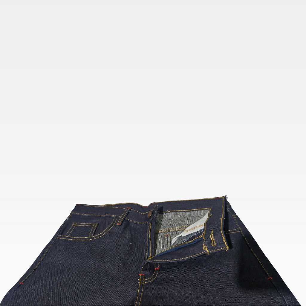 Celana Denim Selvedge Original Pria 15 oz Non Stretch Raw Blue Black Olympus Series WIN STREAK