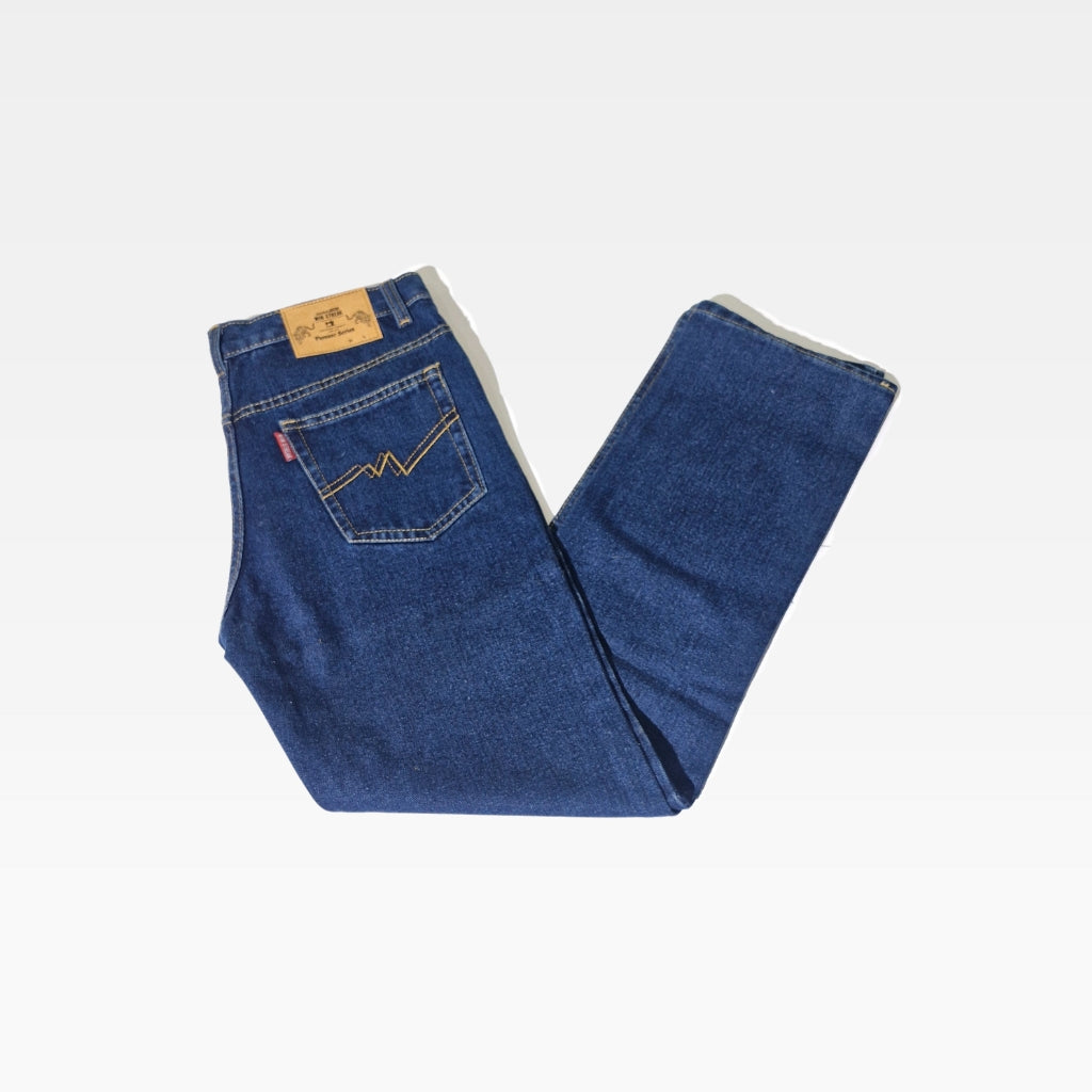 Celana Jeans Denim Pria Panjang 13.5oz Blue Wash Non Stretch Fit Reguler Sim Straight Pieoner Series