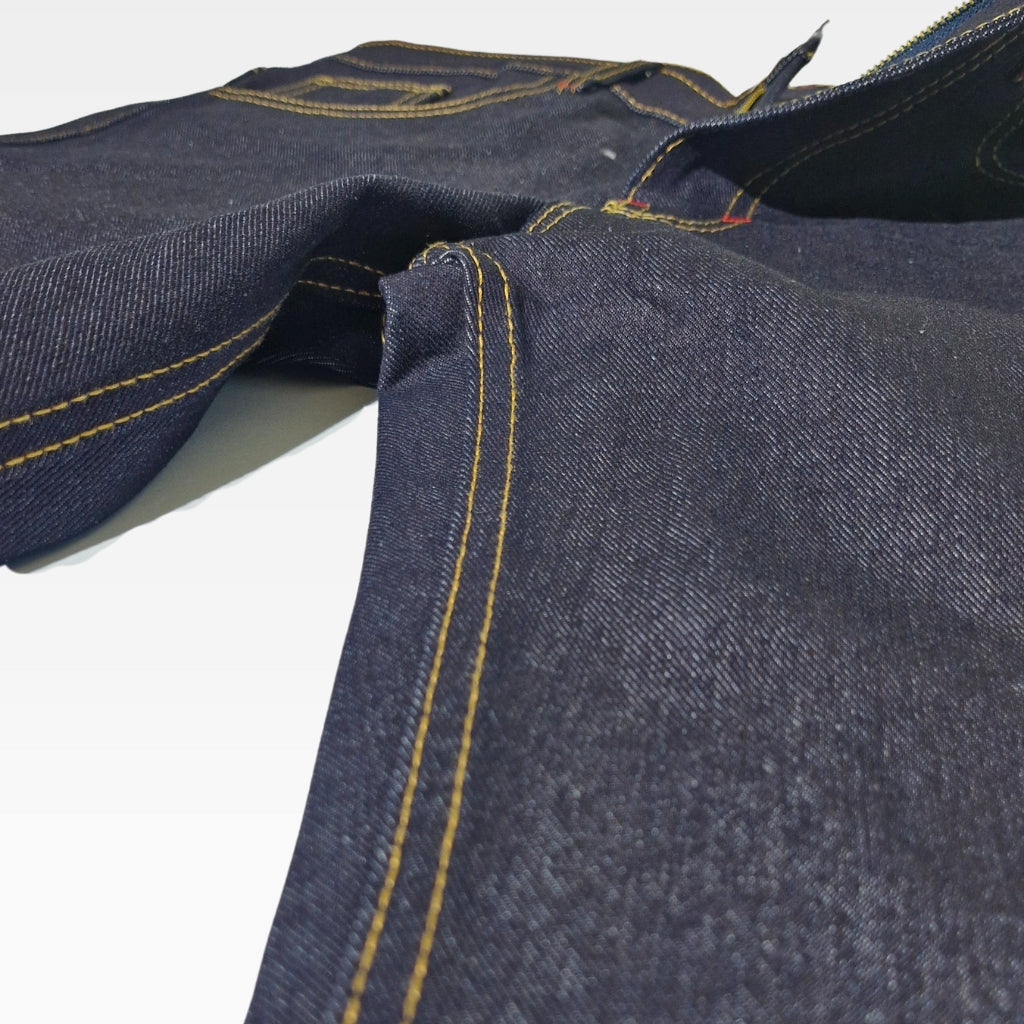 Celana Denim Selvedge Original Pria 15 oz Non Stretch Raw Blue Black Olympus Series WIN STREAK