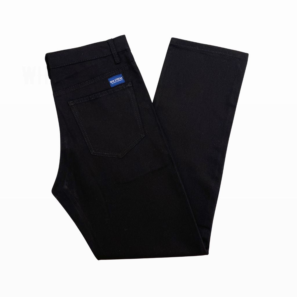 Celana Panjang Chino Pria Original Model Slim Straight Twill Combed Hitam Premium Casual Win Streak
