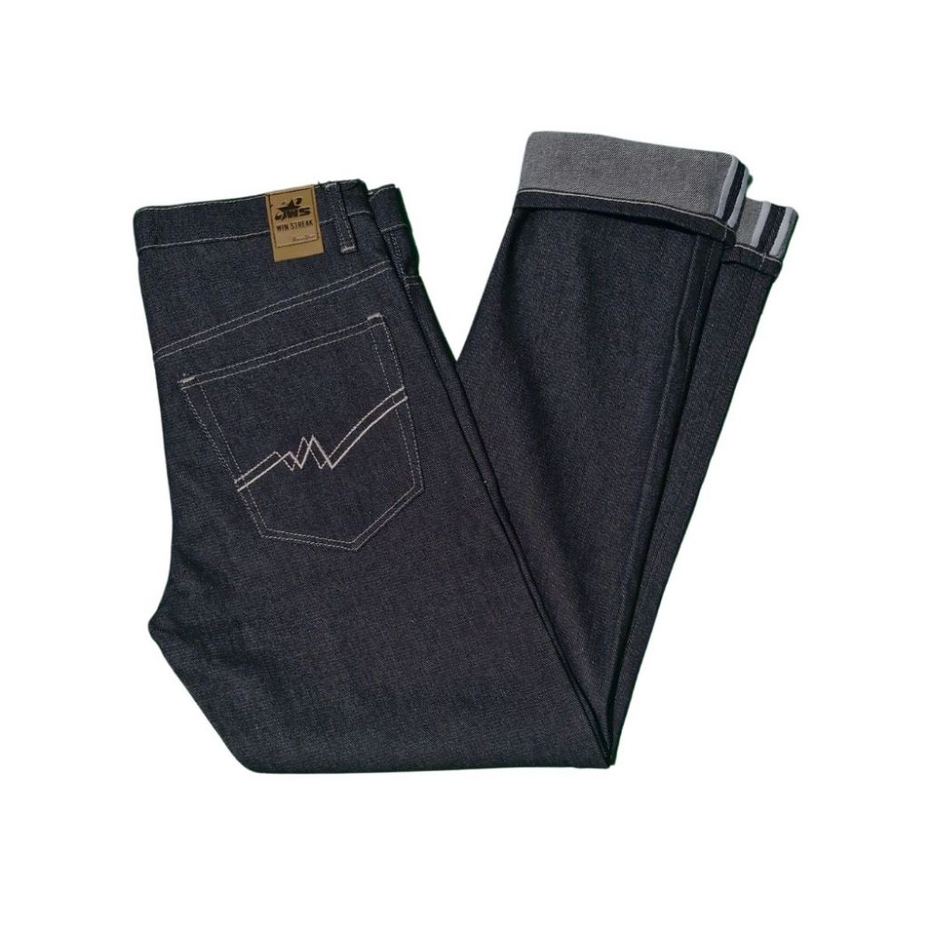 Celana Denim Selvedge Original Pria 13.5 oz Non Stretch Raw Black Indigo