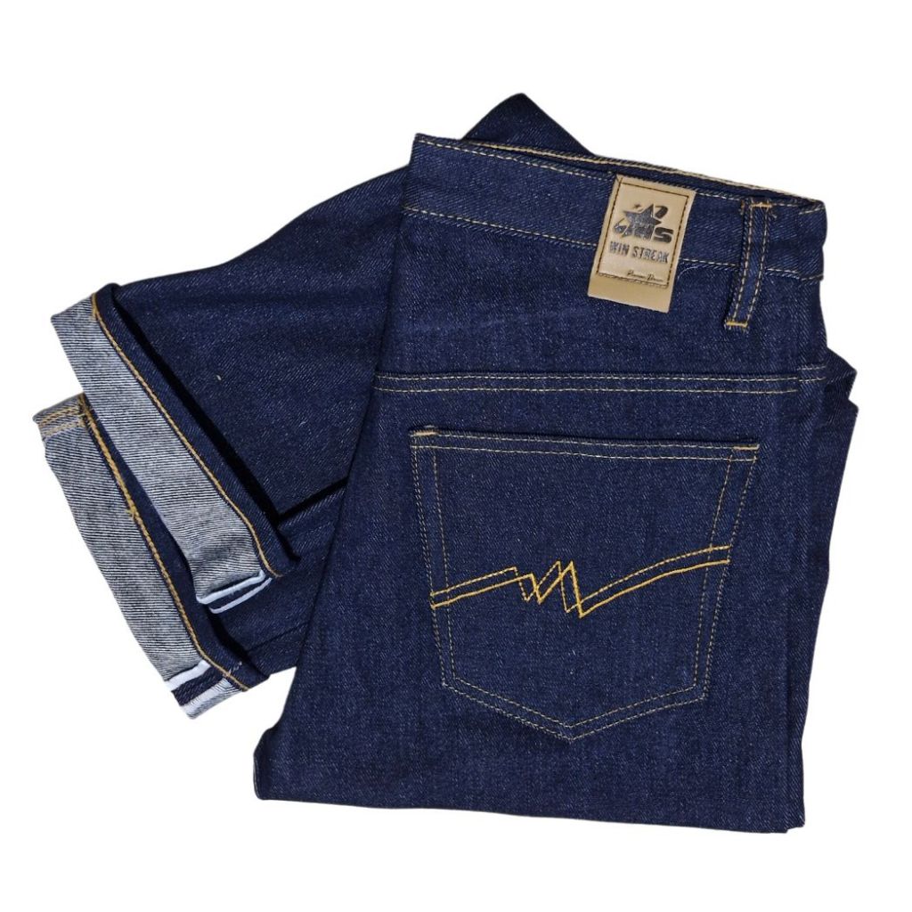 Celana Denim Selvedge Original Pria 13.5 oz Non Stretch Raw Black Indigo