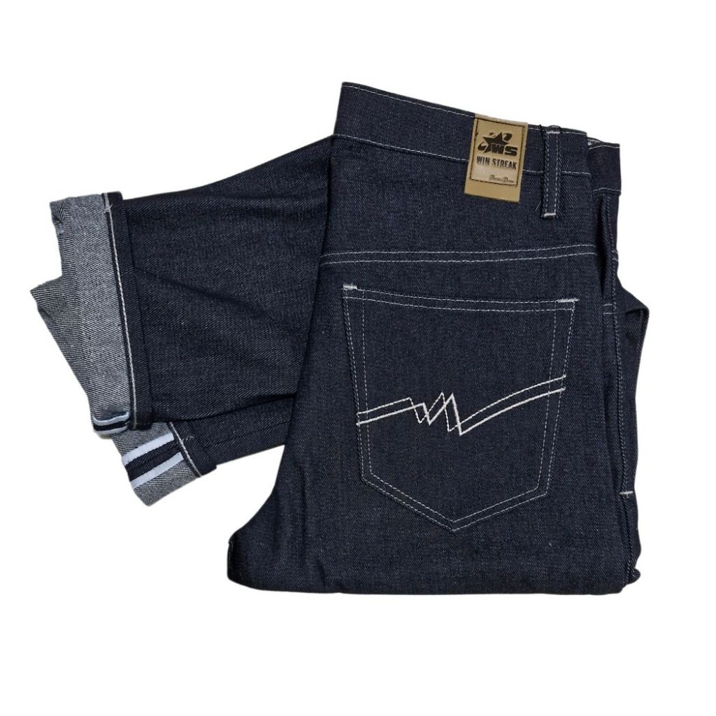 Celana Denim Selvedge Original Pria 13.5 oz Non Stretch Raw Black Indigo