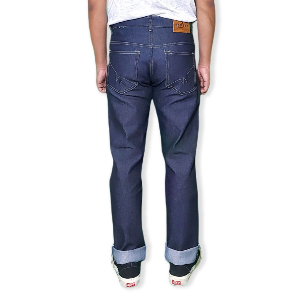 Celana Denim Selvedge Original Pria 13.5 oz Non Stretch Raw Black Indigo
