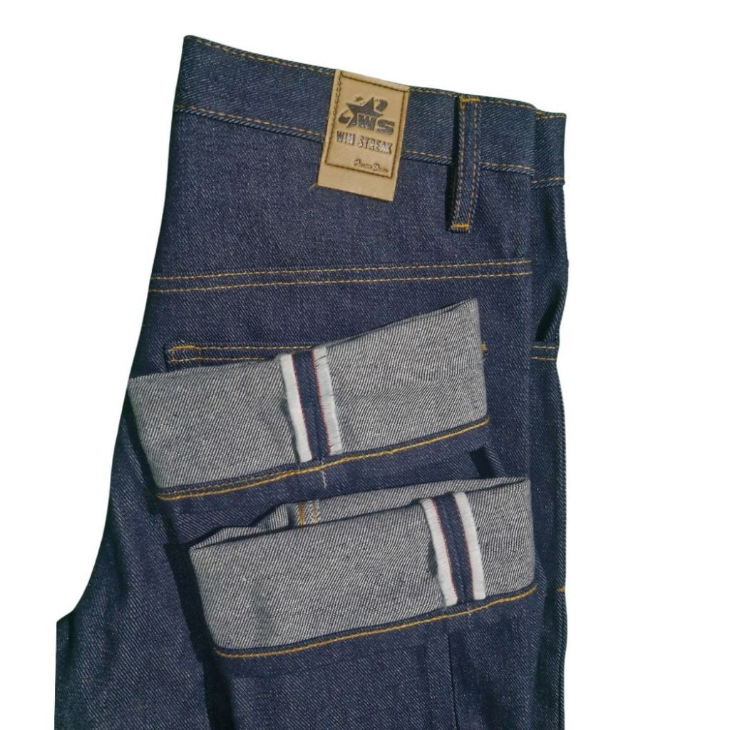 Celana Denim Selvedge Original Pria 13.5 oz Non Stretch Raw Black Indigo